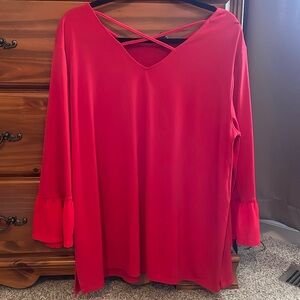 Red Long Sleeve Blouse